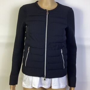 Peuterey Black Quilted Goose Down Fittec Jacket Sz 38